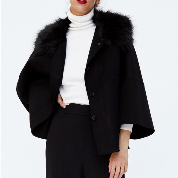 black fur cape